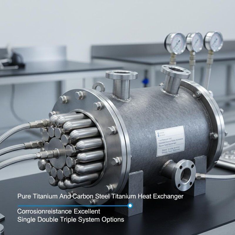 تیتانیوم خالص و فولاد کربن تیتانیوم مبادله گرما با مقاومت بسیار عالی در برابر خوردگی و گزینه های سیستم تک دو سه