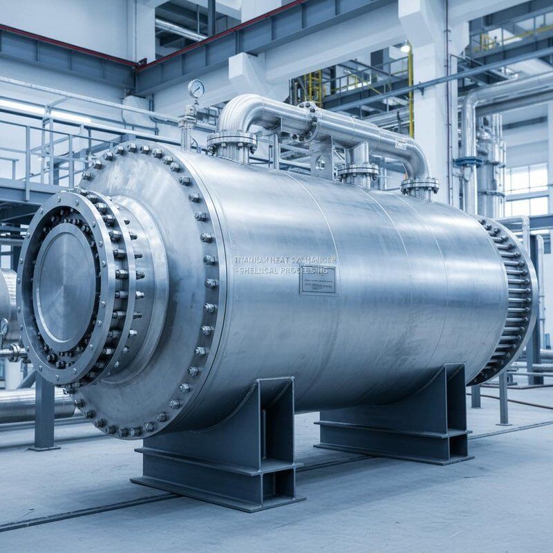 مبدل حرارتی تیتانیومی با تکنیک نورد سرد، سازگار با تمیزکاری CIP و ابعاد قابل تنظیم برای فرآوری شیمیایی