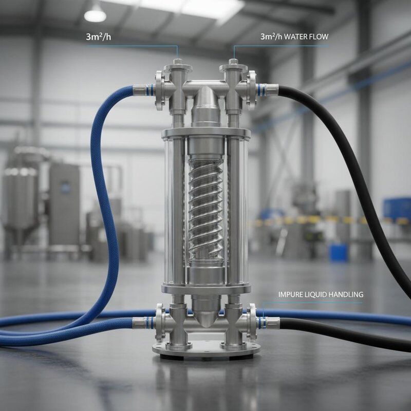 520mm ارتفاع مبادله گرما کواکسیال با 3m3/h جریان آب و رسیدگی به مایعات ناخالص برای صنایع مختلف