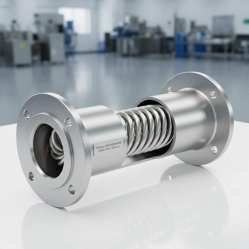 مبادله گرما هم محوری HVAC با ساخت چرخش مارپیچی و عرض 140 میلی متر برای انتقال گرما برتر