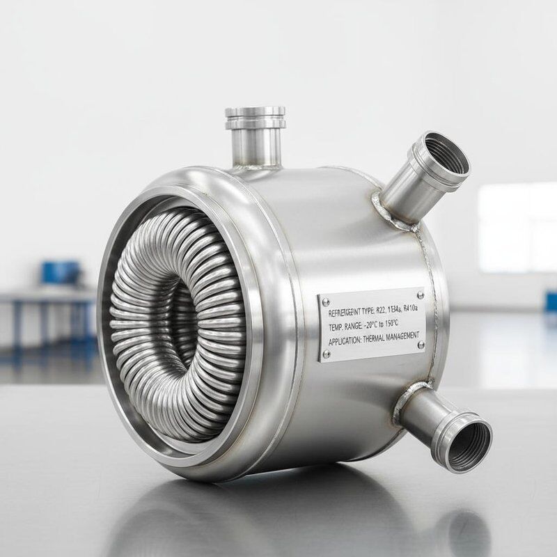 مبادله گرما کواکسیال چرخش مارپیچ با رنگ ضد زنگ سیاه و قدرت 0.5 ~ 100 KW برای مدیریت حرارتی کارآمد